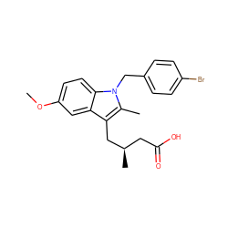 COc1ccc2c(c1)c(C[C@H](C)CC(=O)O)c(C)n2Cc1ccc(Br)cc1 ZINC000027851927