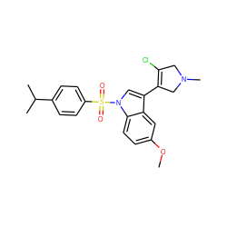 COc1ccc2c(c1)c(C1=C(Cl)CN(C)C1)cn2S(=O)(=O)c1ccc(C(C)C)cc1 ZINC000072175682