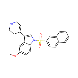 COc1ccc2c(c1)c(C1=CCNCC1)cn2S(=O)(=O)c1ccc2ccccc2c1 ZINC000028129400