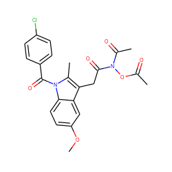 COc1ccc2c(c1)c(CC(=O)N(OC(C)=O)C(C)=O)c(C)n2C(=O)c1ccc(Cl)cc1 ZINC000036126919