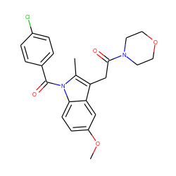 COc1ccc2c(c1)c(CC(=O)N1CCOCC1)c(C)n2C(=O)c1ccc(Cl)cc1 ZINC000002244161