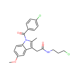 COc1ccc2c(c1)c(CC(=O)NCCCCl)c(C)n2C(=O)c1ccc(Cl)cc1 ZINC000013809381