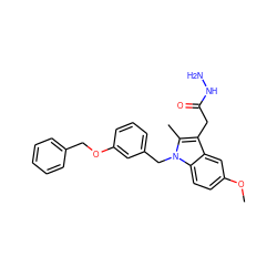 COc1ccc2c(c1)c(CC(=O)NN)c(C)n2Cc1cccc(OCc2ccccc2)c1 ZINC000001484231