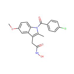 COc1ccc2c(c1)c(CC(=O)NO)c(C)n2C(=O)c1ccc(Cl)cc1 ZINC000000608008
