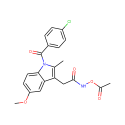 COc1ccc2c(c1)c(CC(=O)NOC(C)=O)c(C)n2C(=O)c1ccc(Cl)cc1 ZINC000036126917