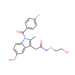 COc1ccc2c(c1)c(CC(=O)NOCCO)c(C)n2C(=O)c1ccc(Cl)cc1 ZINC000028862886