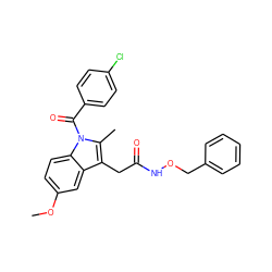 COc1ccc2c(c1)c(CC(=O)NOCc1ccccc1)c(C)n2C(=O)c1ccc(Cl)cc1 ZINC000013809421