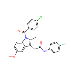 COc1ccc2c(c1)c(CC(=O)Nc1ccc(F)cc1)c(C)n2C(=O)c1ccc(Cl)cc1 ZINC000001426164