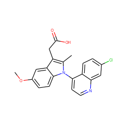 COc1ccc2c(c1)c(CC(=O)O)c(C)n2-c1ccnc2cc(Cl)ccc12 ZINC000036126999