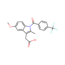 COc1ccc2c(c1)c(CC(=O)O)c(C)n2C(=O)c1ccc(C(F)(F)F)cc1 ZINC000000607398