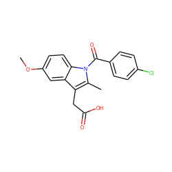 COc1ccc2c(c1)c(CC(=O)O)c(C)n2C(=O)c1ccc(Cl)cc1 ZINC000000601283