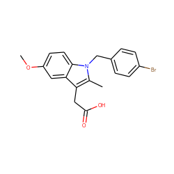 COc1ccc2c(c1)c(CC(=O)O)c(C)n2Cc1ccc(Br)cc1 ZINC000003814781