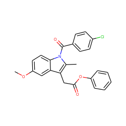 COc1ccc2c(c1)c(CC(=O)Oc1ccccc1)c(C)n2C(=O)c1ccc(Cl)cc1 ZINC000013041209