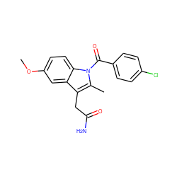 COc1ccc2c(c1)c(CC(N)=O)c(C)n2C(=O)c1ccc(Cl)cc1 ZINC000002034020