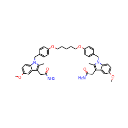 COc1ccc2c(c1)c(CC(N)=O)c(C)n2Cc1ccc(OCCCCCOc2ccc(Cn3c(C)c(CC(N)=O)c4cc(OC)ccc43)cc2)cc1 ZINC000049841499