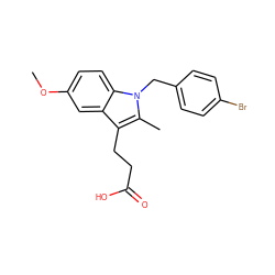 COc1ccc2c(c1)c(CCC(=O)O)c(C)n2Cc1ccc(Br)cc1 ZINC000027857309