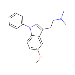 COc1ccc2c(c1)c(CCN(C)C)cn2-c1ccccc1 ZINC000026673485