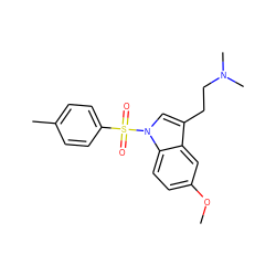 COc1ccc2c(c1)c(CCN(C)C)cn2S(=O)(=O)c1ccc(C)cc1 ZINC000013864750