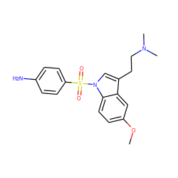 COc1ccc2c(c1)c(CCN(C)C)cn2S(=O)(=O)c1ccc(N)cc1 ZINC000013553356