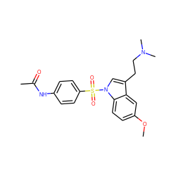 COc1ccc2c(c1)c(CCN(C)C)cn2S(=O)(=O)c1ccc(NC(C)=O)cc1 ZINC000013553355