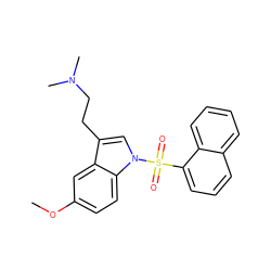 COc1ccc2c(c1)c(CCN(C)C)cn2S(=O)(=O)c1cccc2ccccc12 ZINC000013645861