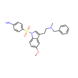 COc1ccc2c(c1)c(CCN(C)Cc1ccccc1)cn2S(=O)(=O)c1ccc(N)cc1 ZINC000013553363