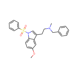 COc1ccc2c(c1)c(CCN(C)Cc1ccccc1)cn2S(=O)(=O)c1ccccc1 ZINC000013553354