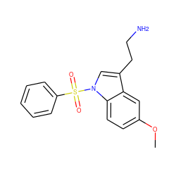 COc1ccc2c(c1)c(CCN)cn2S(=O)(=O)c1ccccc1 ZINC000013864746