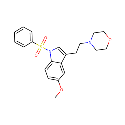 COc1ccc2c(c1)c(CCN1CCOCC1)cn2S(=O)(=O)c1ccccc1 ZINC000013864758