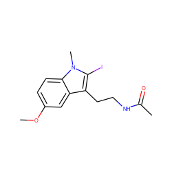 COc1ccc2c(c1)c(CCNC(C)=O)c(I)n2C ZINC000013473194