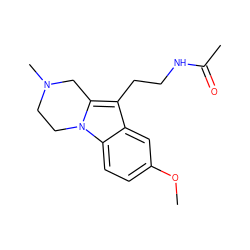 COc1ccc2c(c1)c(CCNC(C)=O)c1n2CCN(C)C1 ZINC000043069225