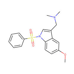 COc1ccc2c(c1)c(CN(C)C)cn2S(=O)(=O)c1ccccc1 ZINC000028525879