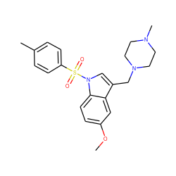 COc1ccc2c(c1)c(CN1CCN(C)CC1)cn2S(=O)(=O)c1ccc(C)cc1 ZINC000034105454