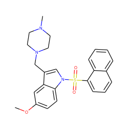 COc1ccc2c(c1)c(CN1CCN(C)CC1)cn2S(=O)(=O)c1cccc2ccccc12 ZINC001772632186