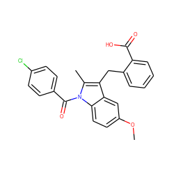 COc1ccc2c(c1)c(Cc1ccccc1C(=O)O)c(C)n2C(=O)c1ccc(Cl)cc1 ZINC000028346240