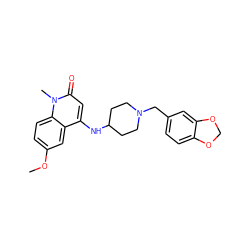 COc1ccc2c(c1)c(NC1CCN(Cc3ccc4c(c3)OCO4)CC1)cc(=O)n2C ZINC000036126669