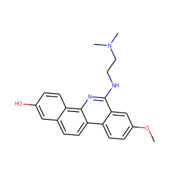 COc1ccc2c(c1)c(NCCN(C)C)nc1c3ccc(O)cc3ccc21 ZINC000013600448