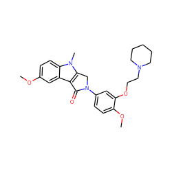 COc1ccc2c(c1)c1c(n2C)CN(c2ccc(OC)c(OCCN3CCCCC3)c2)C1=O ZINC000003987582