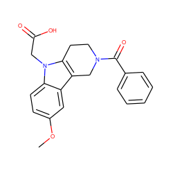 COc1ccc2c(c1)c1c(n2CC(=O)O)CCN(C(=O)c2ccccc2)C1 ZINC000035966675