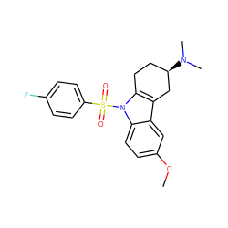 COc1ccc2c(c1)c1c(n2S(=O)(=O)c2ccc(F)cc2)CC[C@@H](N(C)C)C1 ZINC000060326093