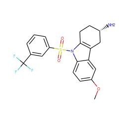 COc1ccc2c(c1)c1c(n2S(=O)(=O)c2cccc(C(F)(F)F)c2)CC[C@H](N)C1 ZINC000095552067