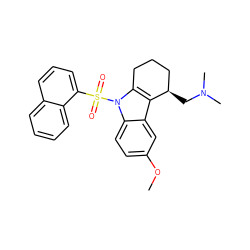 COc1ccc2c(c1)c1c(n2S(=O)(=O)c2cccc3ccccc23)CCC[C@H]1CN(C)C ZINC000028094140