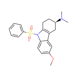 COc1ccc2c(c1)c1c(n2S(=O)(=O)c2ccccc2)CC[C@@H](N(C)C)C1 ZINC000034946558