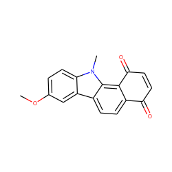 COc1ccc2c(c1)c1ccc3c(c1n2C)C(=O)C=CC3=O ZINC000001626803