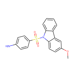 COc1ccc2c(c1)c1ccccc1n2S(=O)(=O)c1ccc(N)cc1 ZINC000028108058
