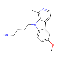 COc1ccc2c(c1)c1ccnc(C)c1n2CCCCN ZINC000084604196