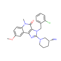 COc1ccc2c(c1)c1nc(N3CCC[C@@H](N)C3)n(Cc3ccccc3Cl)c1c(=O)n2C ZINC000095559674