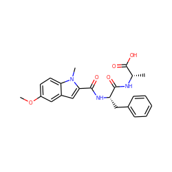 COc1ccc2c(c1)cc(C(=O)N[C@@H](Cc1ccccc1)C(=O)N[C@@H](C)C(=O)O)n2C ZINC000008790230