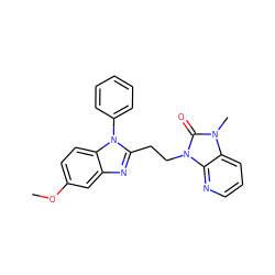 COc1ccc2c(c1)nc(CCn1c(=O)n(C)c3cccnc31)n2-c1ccccc1 ZINC000169349803