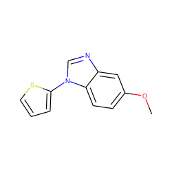 COc1ccc2c(c1)ncn2-c1cccs1 ZINC000013782594